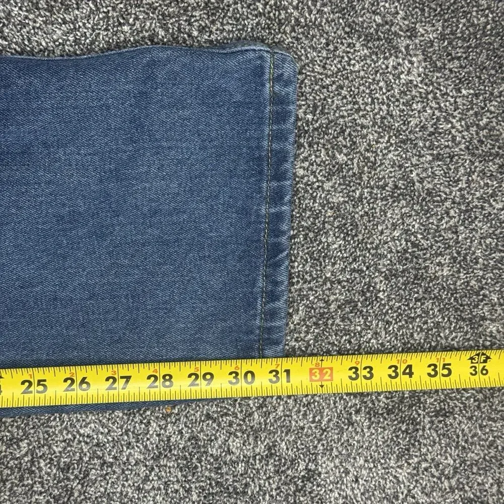 FUBU 05 Embroidered Logo Jeans Mens 36x32 Blue Denim Straight Fit Y2K